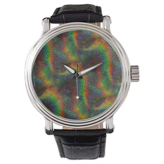Shining Holografische Rainbow Lights Glitter Wave Horloge (Voorkant)