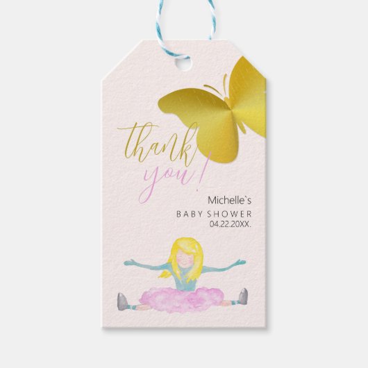 Shining Like A Girl Waterverf Illustratie Cadeaulabel (Voorkant)