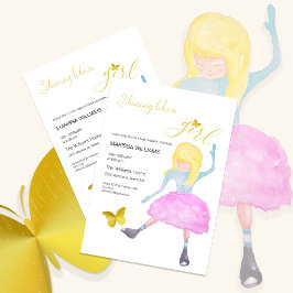 Shining Like a Girl Waterverf Illustratie Feestdagenkaart