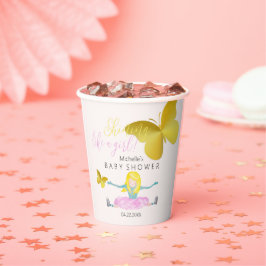 Shining Like A Girl Waterverf Illustratie Papieren Bekers