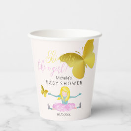 Shining Like A Girl Waterverf Illustratie Papieren Bekers