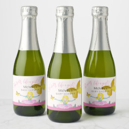 Shining Like A Girl Waterverf Illustratie Sparkling Wijnetiket