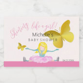 Shining Like A Girl Waterverf Illustratie Sparkling Wijnetiket (Enkel label)