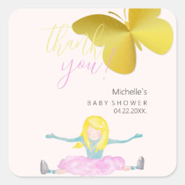 Shining Like A Girl Waterverf Illustratie Vierkante Sticker