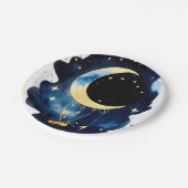 Shining Moon & Stars Baby shower Party Papieren Bordje (Gekanteld)