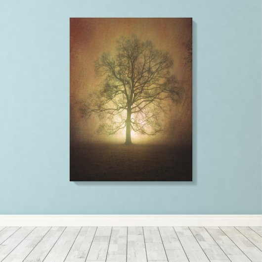 Shining Oak Tree Canvas Print (Insitu (Houten vloer))