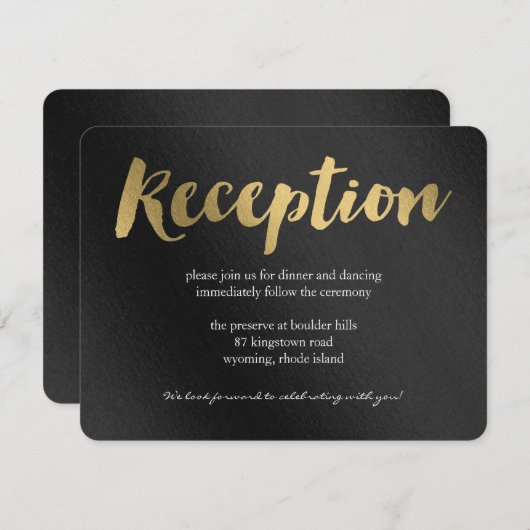 Shining Promise Bruiloft Receptie Kaart (Voorkant / Achterkant)