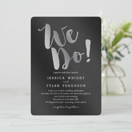 Shining Promise Bruiloft Uitnodigingen Zilver (Staand voorkant)