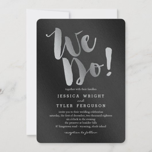 Shining Promise Bruiloft Uitnodigingen Zilver (Voorkant)