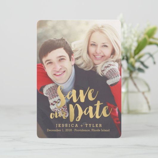 Shining Promise Sla de datum fotokaart op Save The Date (Staand voorkant)