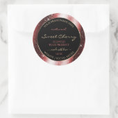 Shining Red Sparkle Glitter Lijst Productlabel Ronde Sticker (Tas)