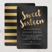 Shining Script Sweet Sixteen Party Uitnodigingen (Voorkant / Achterkant)