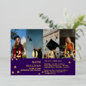 Shining Star 4 Foto Collage Afstudeer Uitnodiging (Staand Voorkant)