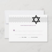 Shining Star Bar Mitzvah RSVP in Paars (Achterkant)