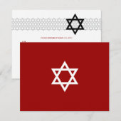 Shining Star Bar Mitzvah RSVP Kaartje (Voorkant / Achterkant)