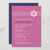Shining Star Bat Mitzvah Uitnodiging (Voorkant / Achterkant)