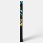 Shining Star Blue Flower Gold Samsung Galaxy Hoesje (Linkerkant)