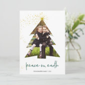 Shining Star | Foto voor vrede op aarde Feestdagenkaart (Staand voorkant)