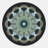Shining star fractal ornament ronde sticker (Voorkant)