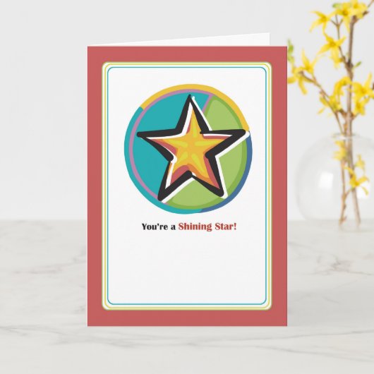 Shining Star Gefeliciteerd Kaart (Gele Bloem)