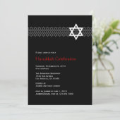Shining Star Hanukkah Party Invitation Kaart (Staand voorkant)
