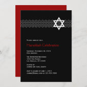 Shining Star Hanukkah Party Invitation Kaart (Voorkant / Achterkant)