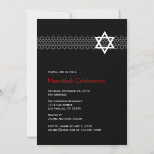 Shining Star Hanukkah Party Invitation Kaart