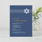 Shining Star Hanukkah Party Invitation Kaart (Staand voorkant)