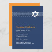 Shining Star Hanukkah Party Invitation Kaart (Voorkant / Achterkant)