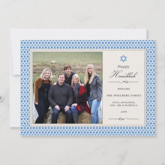 Shining Star Hanukkah Photo Flat Card Feestdagenkaart (Voorkant)
