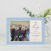 Shining Star Hanukkah Photo Flat Card Feestdagenkaart (Staand voorkant)