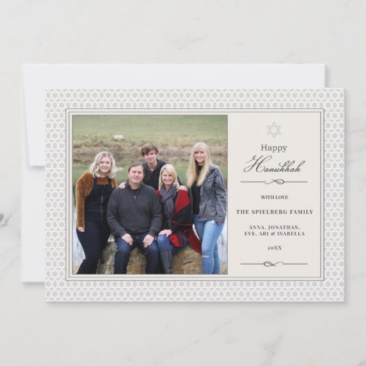 Shining Star Hanukkah Photo Flat Card Feestdagenkaart (Voorkant)