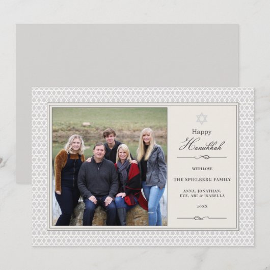 Shining Star Hanukkah Photo Flat Card Feestdagenkaart (Voorkant / Achterkant)