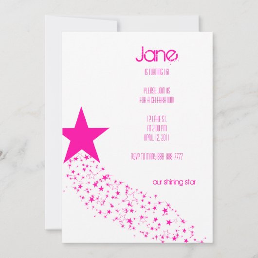 Shining Star Invitation Kaart (Achterkant)