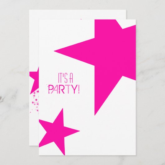 Shining Star Invitation Kaart (Voorkant / Achterkant)