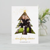 Shining Star | kerstfoto Folie Feestdagenkaart (Staand Voorkant)