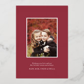 Shining Star | kerstfoto Folie Feestdagenkaart (Achterkant)