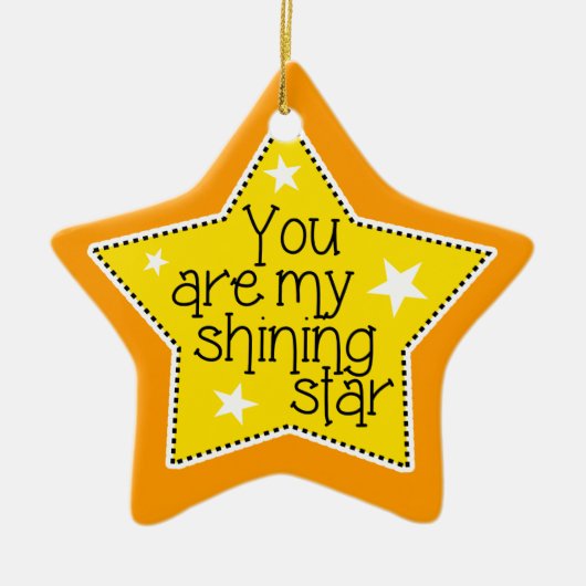 Shining Star Liefde, Familie en Vrienden-Kerstmis Keramisch Ornament (Voorkant)