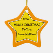 Shining Star Liefde, Familie en Vrienden-Kerstmis Keramisch Ornament (Achterkant)