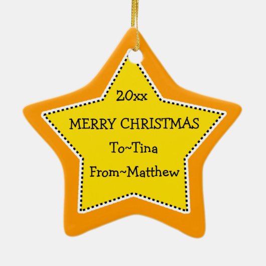 Shining Star Liefde, Familie en Vrienden-Kerstmis Keramisch Ornament (Achterkant)