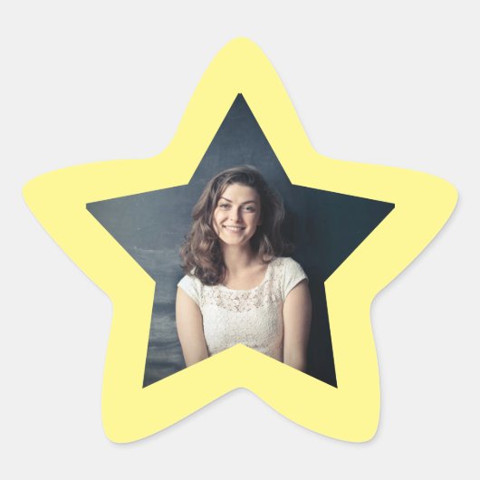 Shining Star met aangepaste foto Ster Sticker (Voorkant)