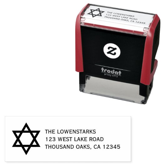 Shining Star of David Self-Inking Stamp Zelfinktende Stempel (In situ)