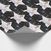 Shining Star Personalized Photo Space Background Cadeaupapier (Hoek)