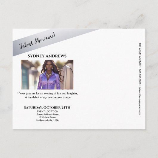 Shining Stars Talent Showcase Briefkaart Invitatio (Achterkant)