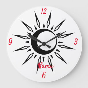 Shining Sun Crescent Moon Thunder_Cove Grote Klok