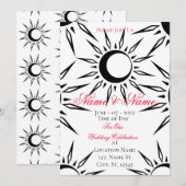 Shining Sun Crescent Moon Thunder_Cove Invitation Kaart (Voorkant / Achterkant)