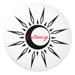 Shining Sun Crescent Moon Thunder_Cove Keramische Knop