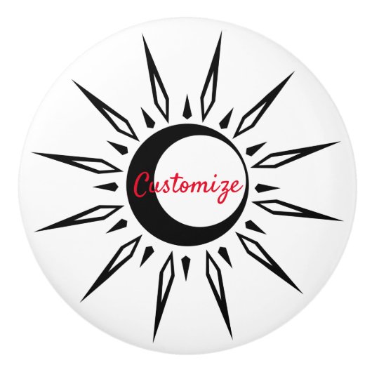 Shining Sun Crescent Moon Thunder_Cove Keramische Knop (Voorkant)
