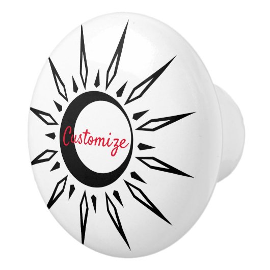 Shining Sun Crescent Moon Thunder_Cove Keramische Knop (Rechts)