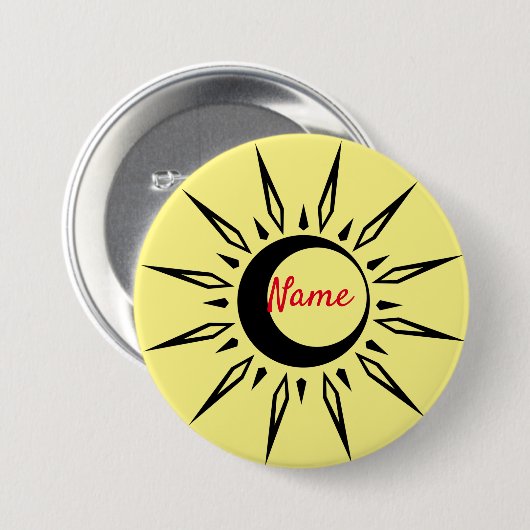 Shining Sun Crescent Moon Thunder_Cove Ronde Button 7,6 Cm (Voorkant /achterkant)
